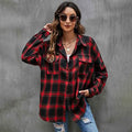 Women's Button Flannel Shirt Plaid Long Sleeve Top by DailySale