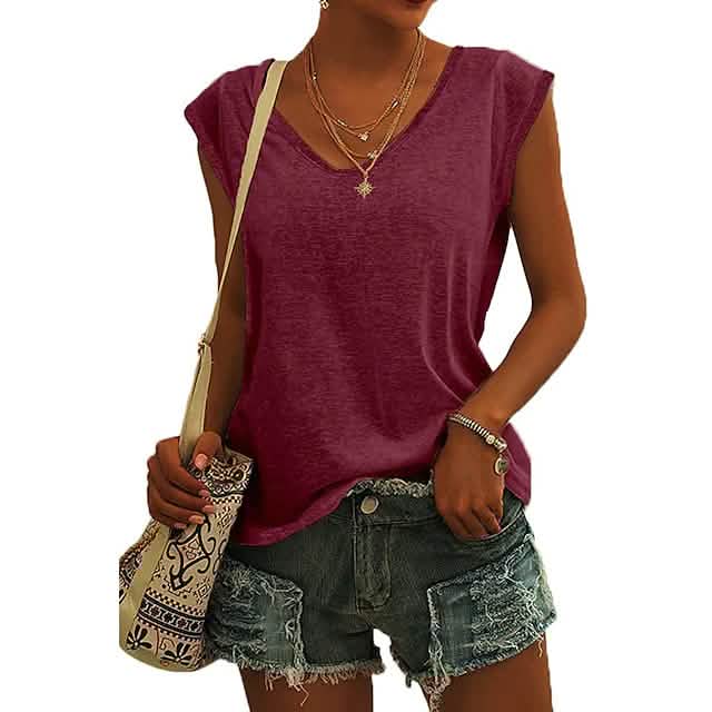 Women's Cap Sleeve T-Shirt Casual Loose Fit Tank Top by DailySale
