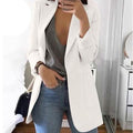 Womens Cardigan Jackets Open Front Solid Color Casual Oversized Long Blazer by DailySale