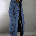 Women's Cardigan Sweater Jumper Cable Chunky Knit Hooded Solid Color Open Front by DailySale