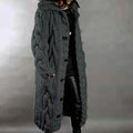 Women's Cardigan Sweater Jumper Cable Chunky Knit Hooded Solid Color Open Front by DailySale