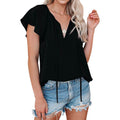Women's Casual Boho V Neck Tops Drawstring T Shirt by DailySale