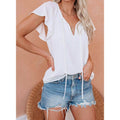Women's Casual Boho V Neck Tops Drawstring T Shirt by DailySale