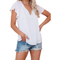 Women's Casual Boho V Neck Tops Drawstring T Shirt by DailySale