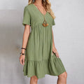 Women's Casual Dress Ruffle V Neck Midi Shift Dress by DailySale