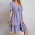 Women's Casual Dress Ruffle V Neck Midi Shift Dress by DailySale