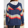 Womens Casual Hoodie Striped Printed Sweatshirts Long Sleeve Drawstring Pullover by DailySale