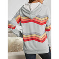 Womens Casual Hoodie Striped Printed Sweatshirts Long Sleeve Drawstring Pullover by DailySale