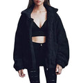 Women's Casual Lapel Fleece Fuzzy Faux Shearling Zipper Coat by DailySale