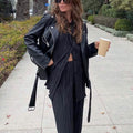 Women's Casual Long Sleeve Button Blouse Top Wide Leg Loose Streetwear Loungewear by DailySale