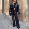 Women's Casual Long Sleeve Button Blouse Top Wide Leg Loose Streetwear Loungewear by DailySale