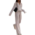 Women's Casual Long Sleeve Button Blouse Top Wide Leg Loose Streetwear Loungewear by DailySale