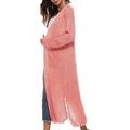 Womens Casual Long Sleeve Split Open Cardigan Knit Long Cardigan Sweaters with Pockets by DailySale