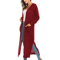 Womens Casual Long Sleeve Split Open Cardigan Knit Long Cardigan Sweaters with Pockets by DailySale
