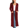 Womens Casual Long Sleeve Split Open Cardigan Knit Long Cardigan Sweaters with Pockets by DailySale