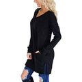 Womens Casual Long Sleeves Solid V-Neck Tunics Shirt Tops with Pockets by DailySale