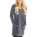 Womens Casual Long Sleeves Solid V-Neck Tunics Shirt Tops with Pockets by DailySale