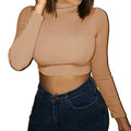 Women's Casual Round Neck Bottoming Long Sleeve Crop Top by DailySale