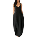 Womens Casual Sleeveless Plus Size Loose Plain Long Maxi Dress with Pockets by DailySale