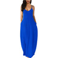 Womens Casual Sleeveless Plus Size Loose Plain Long Maxi Dress with Pockets by DailySale