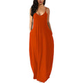 Womens Casual Sleeveless Plus Size Loose Plain Long Maxi Dress with Pockets by DailySale