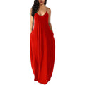 Womens Casual Sleeveless Plus Size Loose Plain Long Maxi Dress with Pockets by DailySale