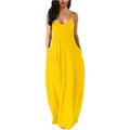 Womens Casual Sleeveless Plus Size Loose Plain Long Maxi Dress with Pockets by DailySale
