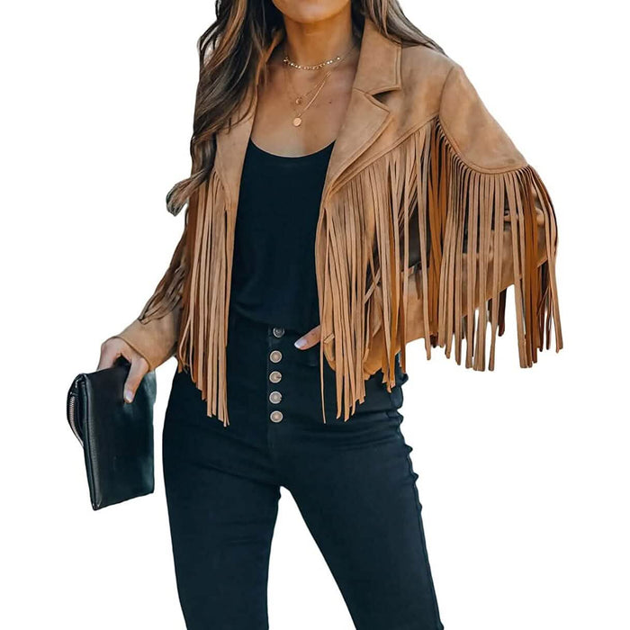 Women's Chic Cropped Tassel Jacket by DailySale
