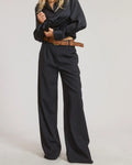 Womens Classic Pleated Wide-leg Trouser Pants by Boutique 23