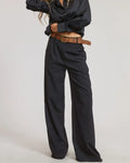 Womens Classic Pleated Wide-leg Trouser Pants by Boutique 23