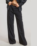 Womens Classic Pleated Wide-leg Trouser Pants by Boutique 23