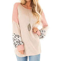 Womens Color Block Pullover Leopard Print Sweatshirt by DailySale