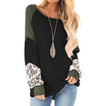 Womens Color Block Pullover Leopard Print Sweatshirt by DailySale