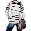 Womens Crewneck Long Sleeve Sweatshirts Striped Casual Tops Printed Loose Pullover Shirts by DailySale