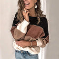 Women's Crewneck Patchwork Pullover Knit Sweater Top by DailySale
