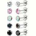 Women's Cubic Zirconia Surgical Stainless Steel Flat Back Earrings by DailySale