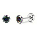 Women's Cubic Zirconia Surgical Stainless Steel Flat Back Earrings by DailySale