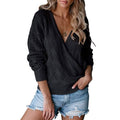 Women's Deep V Neck Long Sleeve Crochet Tops by DailySale