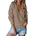 Women's Deep V Neck Long Sleeve Crochet Tops by DailySale