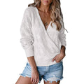 Women's Deep V Neck Long Sleeve Crochet Tops by DailySale