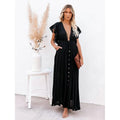 Women's Deep V Vacation Sexy Loose Dress by DailySale