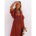 Women's Deep V Vacation Sexy Loose Dress by DailySale