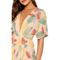 Women's Ditsy Floral Plunge Neck Knot Front A Line Short Dress by DailySale