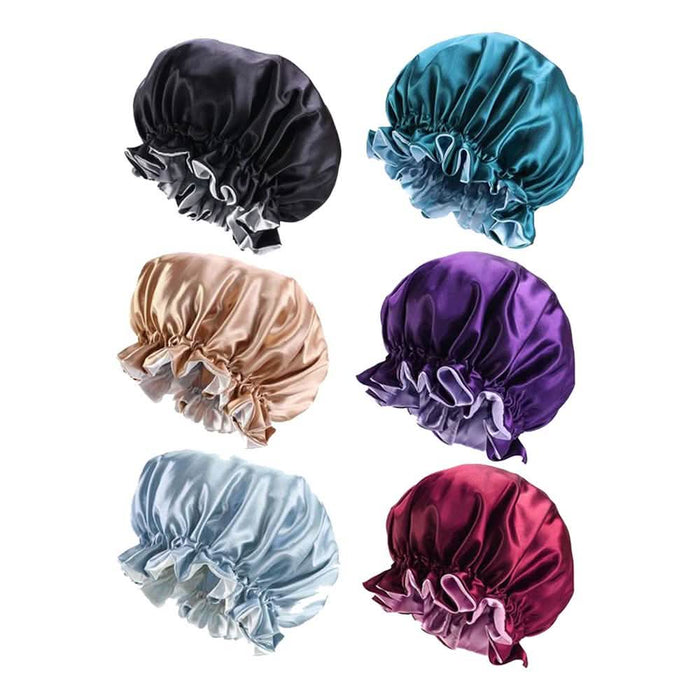 Women's Double Layer Reversible Silky Satin Headscarf Sleeping Bonnet Hat Headband by DailySale