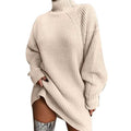 Women's Dress Sweater Dress Knitted Long Sleeve Loose Sweater Cardigans Turtleneck by DailySale