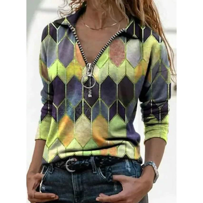 Women's Everyday V Neck Printed Long Sleeves by DailySale