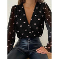 Women's Eyelet Top Lace V Neck Basic Tops Slim by DailySale