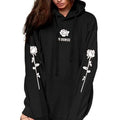Women's Fashion Casual Tops Rose Print Warm Hoodies by DailySale