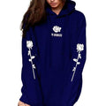 Women's Fashion Casual Tops Rose Print Warm Hoodies by DailySale