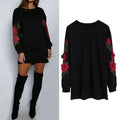 Women's Fashion Embroidery Long Sleeve Sweater Dress by DailySale